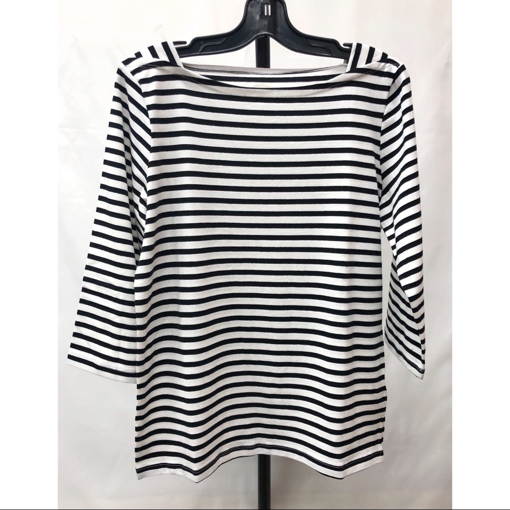 The Vermont Country Store Black/White Stripe Knit - Picture 8 of 12